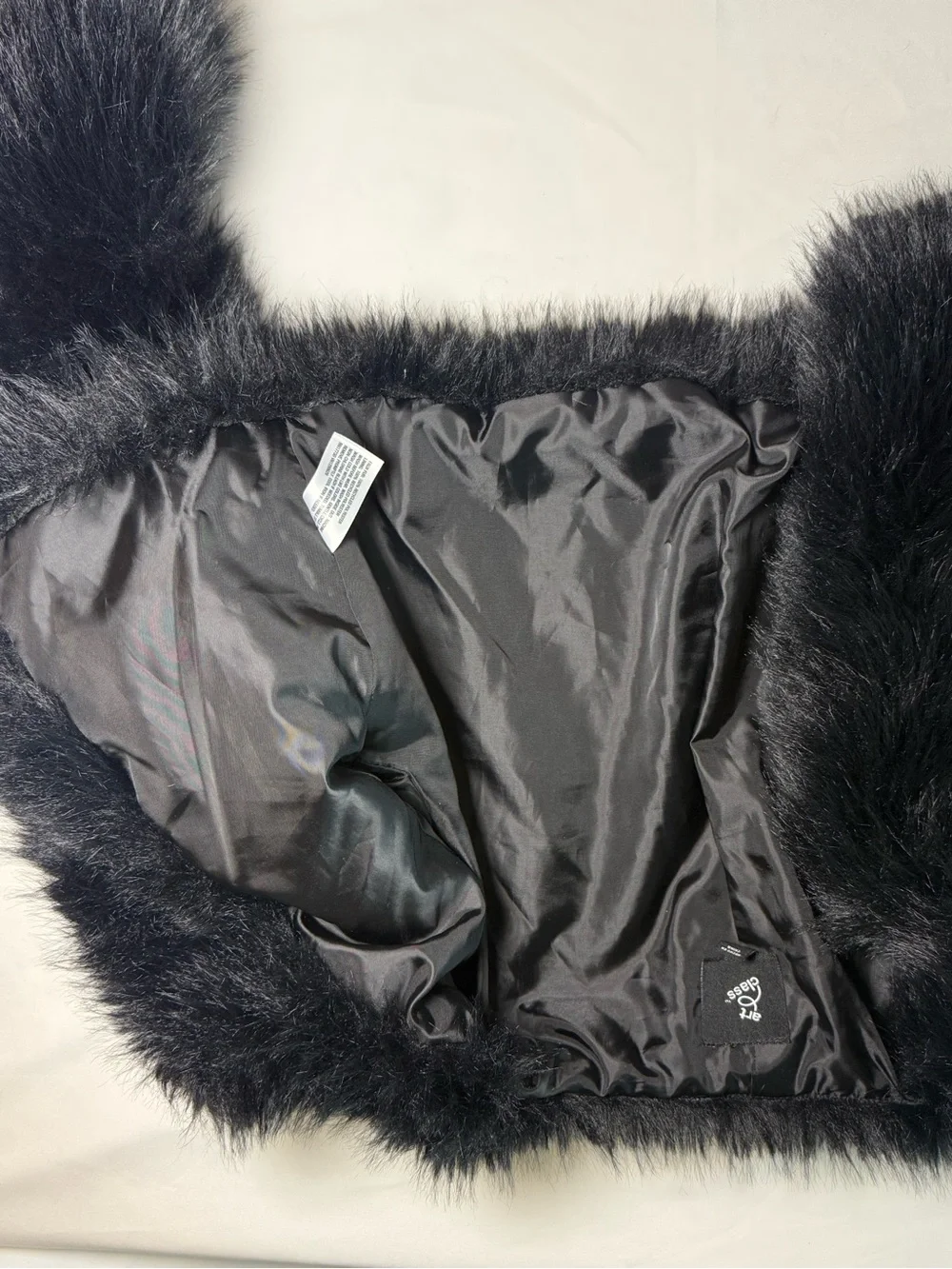 Black Faux Fur Kids Jacket